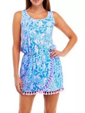 Lilly Pulitzer MINT - Jarrett Romper - Boca Blue Sea What I Sea - Size XS